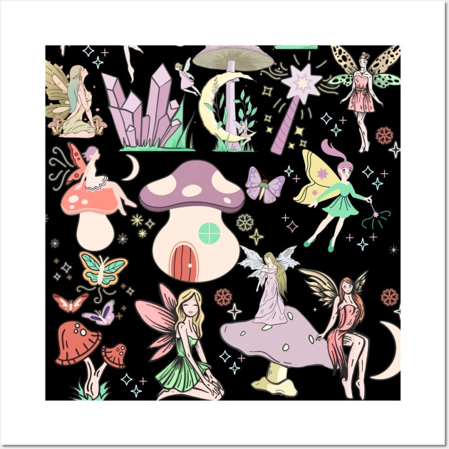 Fairycore Aesthetic Fairy Cottagecore Fairies Wall Art by Alex21